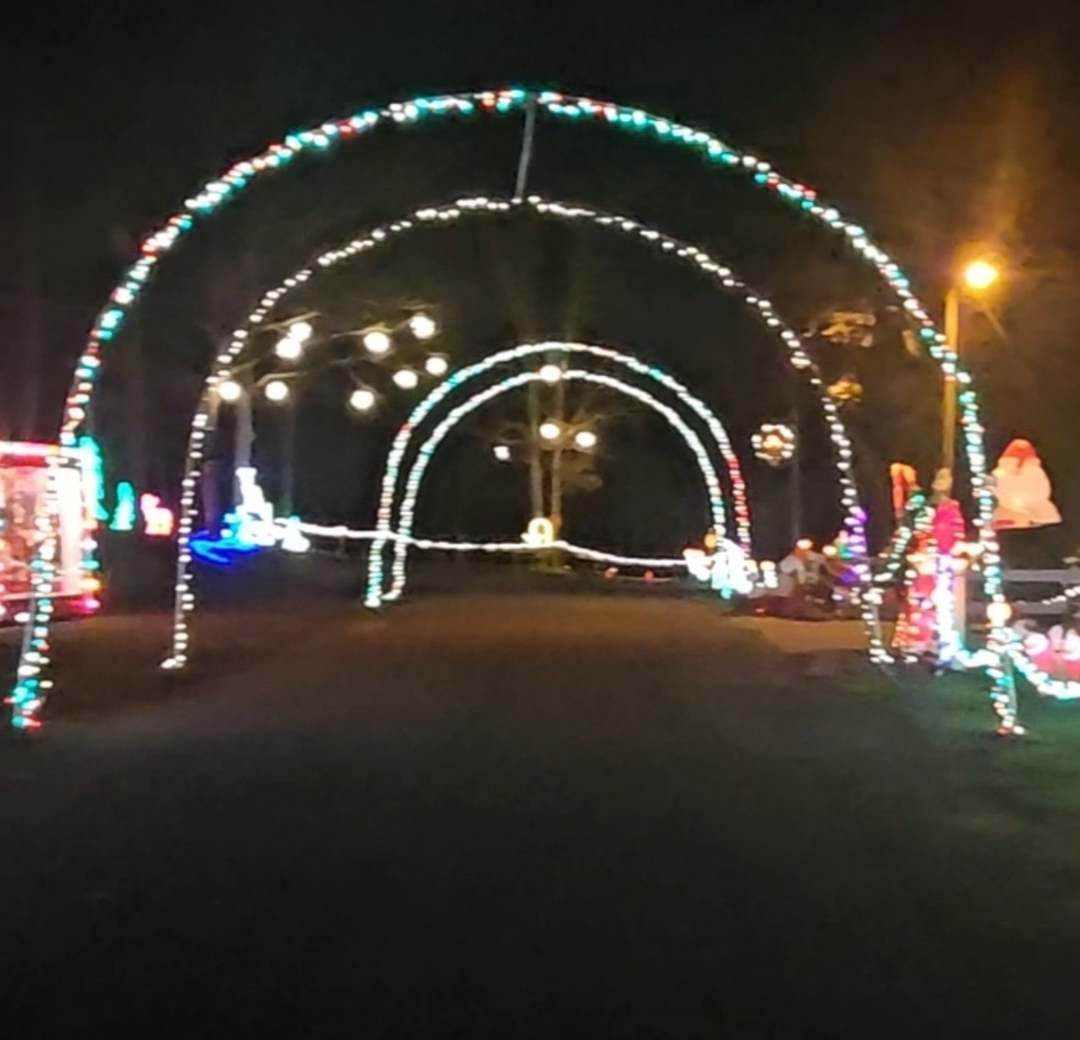 Drive-through light arches